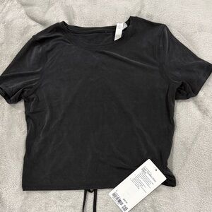 lululemon athletica Black open Tie - back short sleeved T-shirt